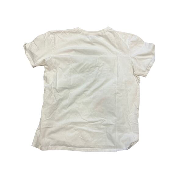 Adidas T Shirt 100 % Cotton 90s Print White Short Sleeve Crew Neck Size Large - Picture 5 of 5